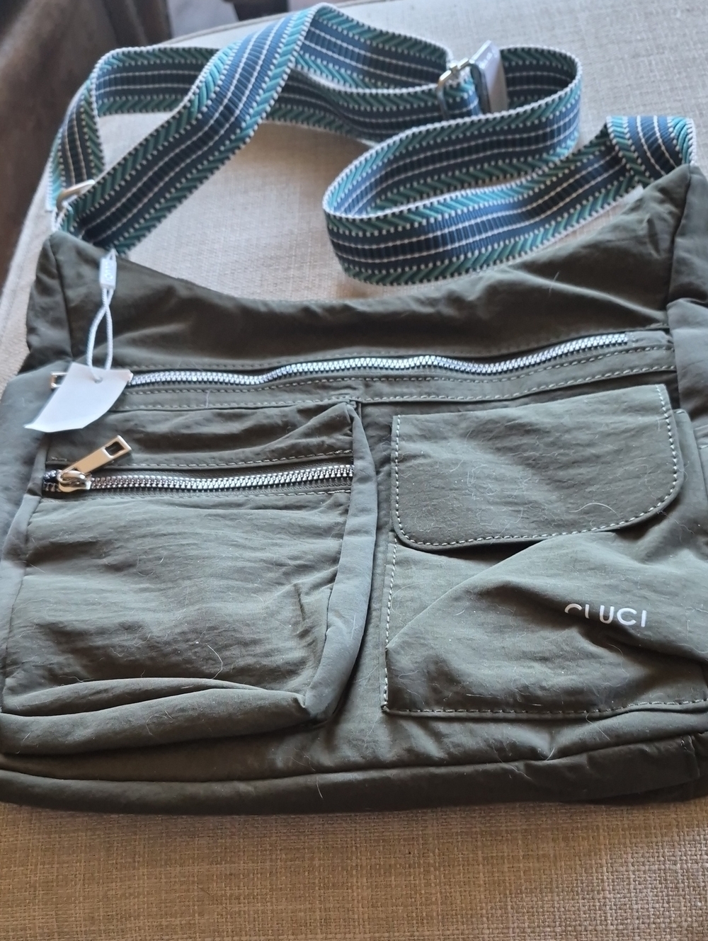 Olive Green Crossbody Messenger Bag for Women
